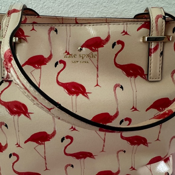 Kate Spade Grainy Vinyl Flamingo Tote Bag - Picture 3 of 7